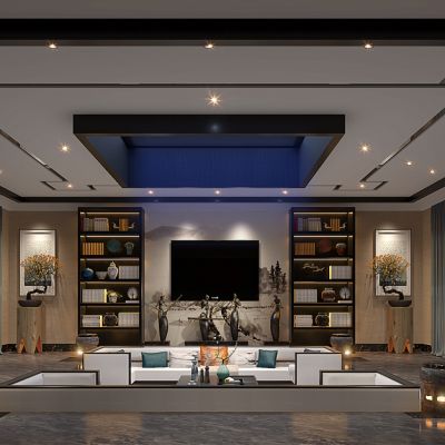 新中式会客洽谈区会客厅