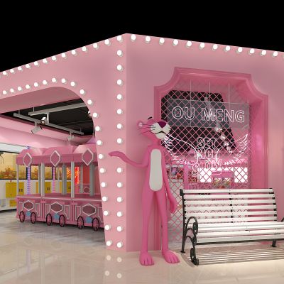 现代网红店游戏厅娃娃机售卖车