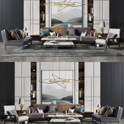 现代沙发茶几组合