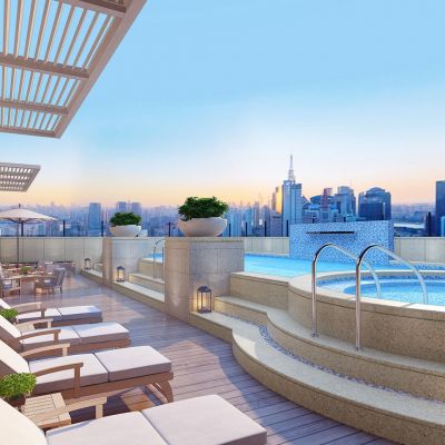 简欧式露天游泳场游泳池