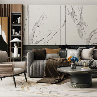 现代轻奢沙发茶几组合