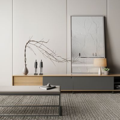 现代电视柜摆件组合