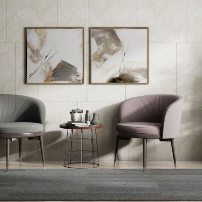 现代单椅边几组合