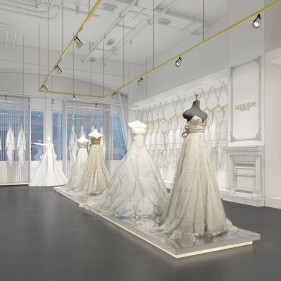 婚纱店影楼婚纱模特轨道灯