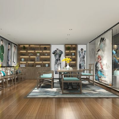 现代服装专卖店中式家具