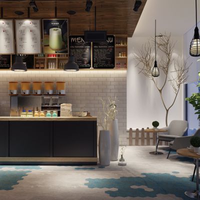 工业风餐厅咖啡厅水吧台酒吧台