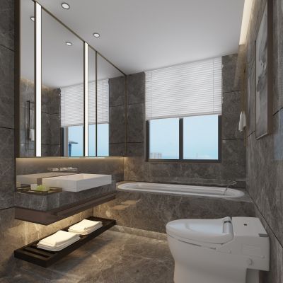 现代卫生间洗手台