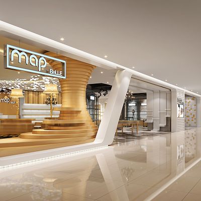 鞋店专卖店门头展台