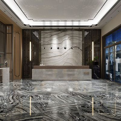 新中式酒店会所大堂前台