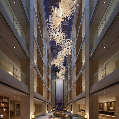中式酒店大堂大型水晶吊灯