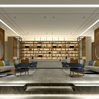 新中式前台前厅大厅