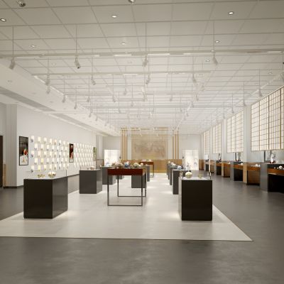 现代陶艺陶瓷展厅展柜