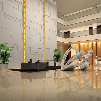 新中式酒店大堂隔断