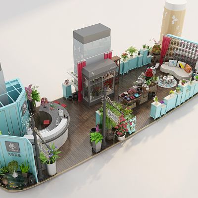 鲜花花店植物花架盆栽