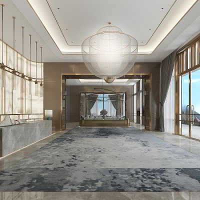 新中式售楼处前厅接待门