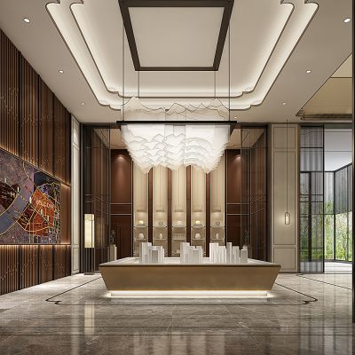 新中式售楼处角度