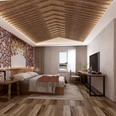 新中式民俗民宿酒店客房大床房