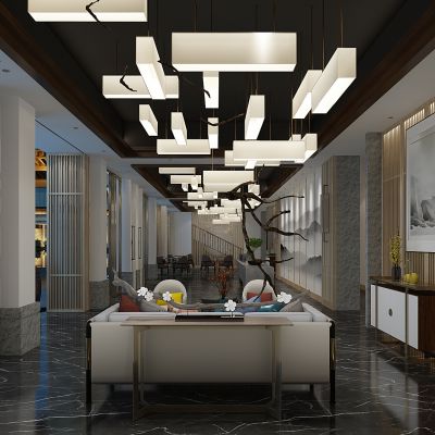 新中式酒店餐饮接待休闲大厅