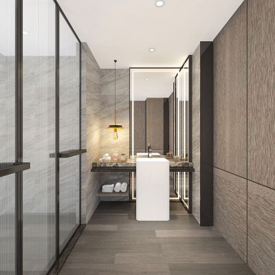 新中式现代卫生间洗手台盆