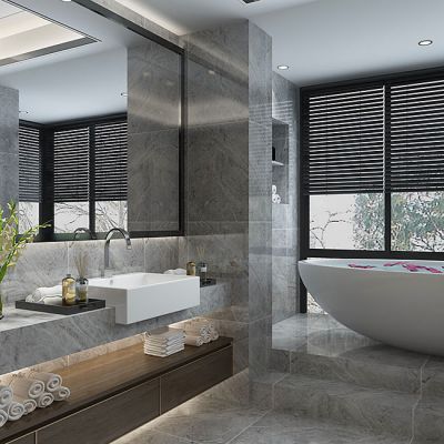 现代卫生间浴缸毛巾洗手盆