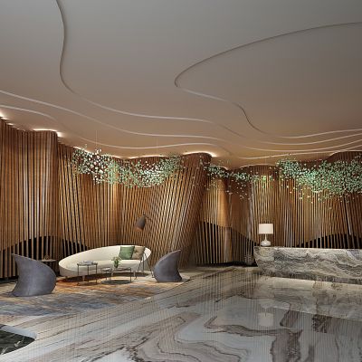 中式会所酒店接待前台