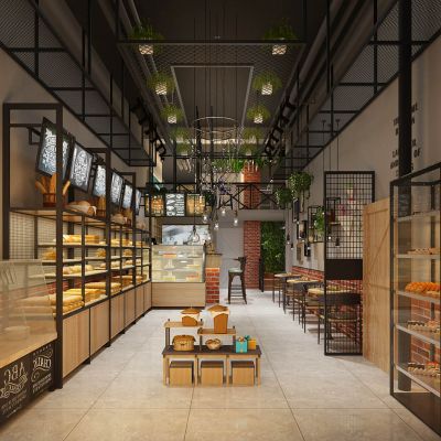 工业风蛋糕房甜品店货架铁架子铁网