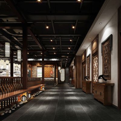 中式走廊木雕