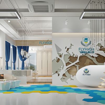 前台服务台蛋壳树剪影