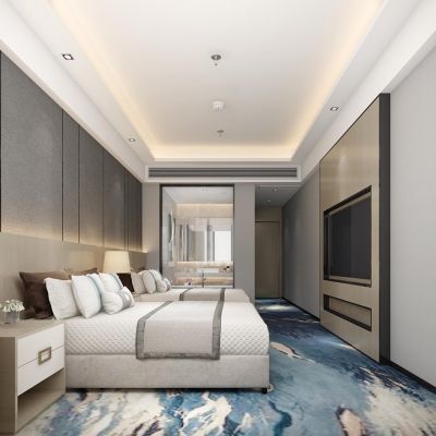 新中式酒店客房标准间双人间