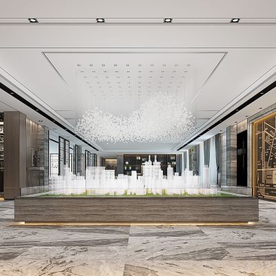 新中式现代售楼处沙盘区