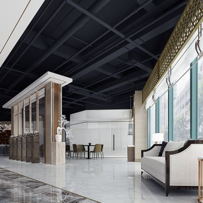 现代售楼处新中式售楼处拴马桩