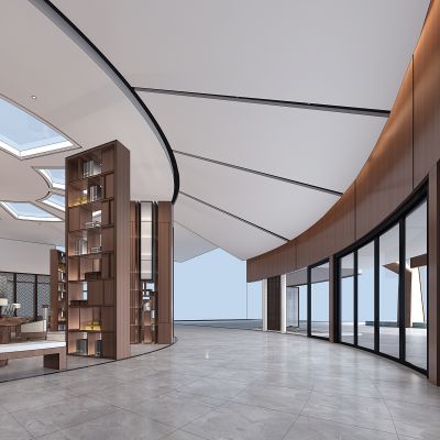 新中式酒店接待台休闲区