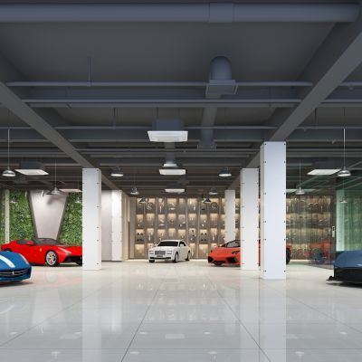 现代豪华汽车跑车展厅