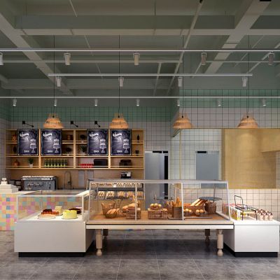 欧式蛋糕面点甜品店货架展示柜