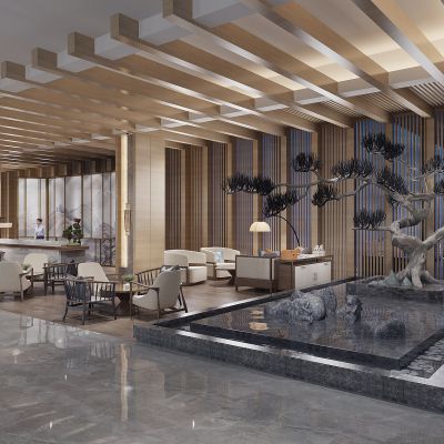 新中式酒店售楼处大堂吧