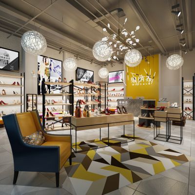 现代女鞋专卖店展架吊灯