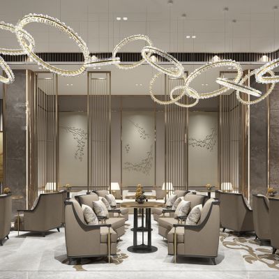 新中式售楼处休闲洽谈区