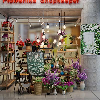 鲜花花店植物花架盆栽