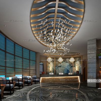 中式大堂接待台前台