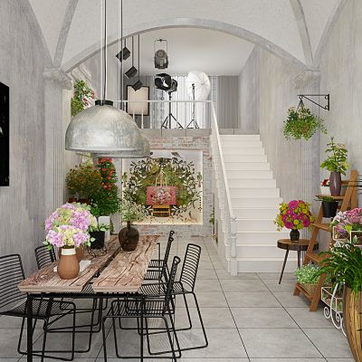 花店花艺植物盆栽吊篮花架造景