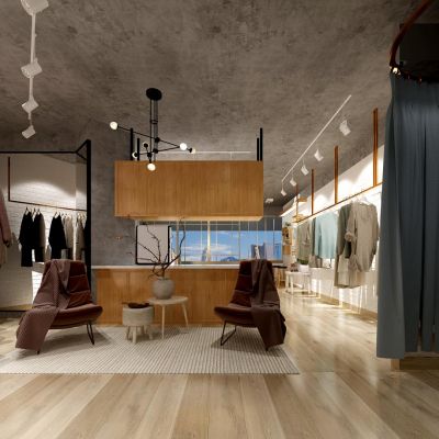 现代女士衣服服装店衣服