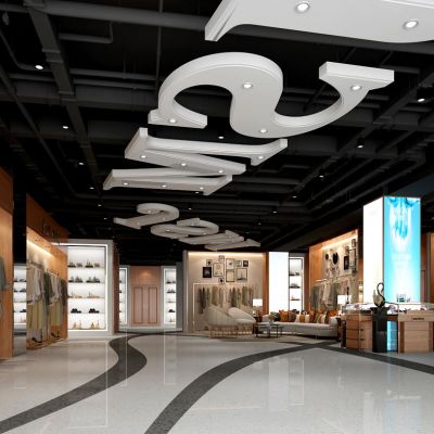 现代男装女装店服装专卖店衣服