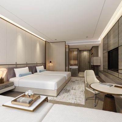 新中式酒店客房标准间双床房