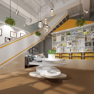 工业风格宠物店货架展柜展厅