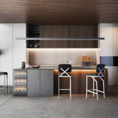 现代吧台椅组合