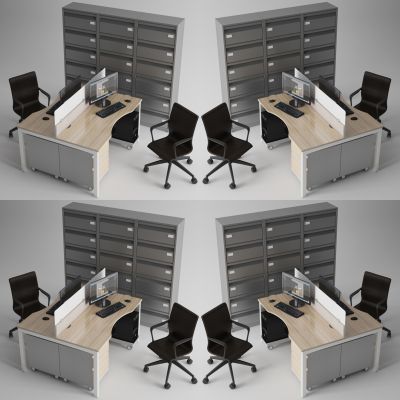 现代办公桌椅组合