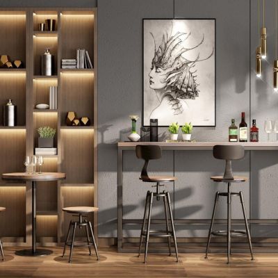 工业风吧台椅桌椅组合