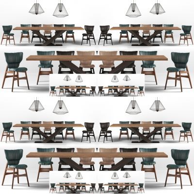 现代餐桌椅组合