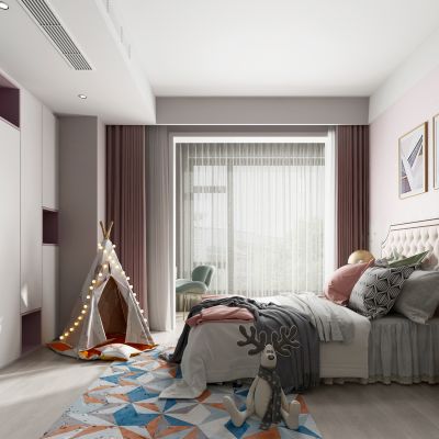 现代北欧简约女孩房