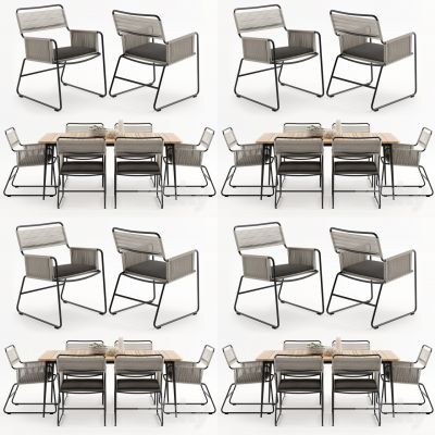 现代餐桌椅组合